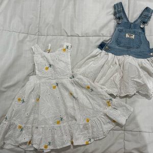 Baby Girl Osh Kosh Overall Dress Floral White 18 Months Cute Fashion Toddler